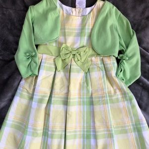 Adorable Spring Plaid Dress and Bolero 3T